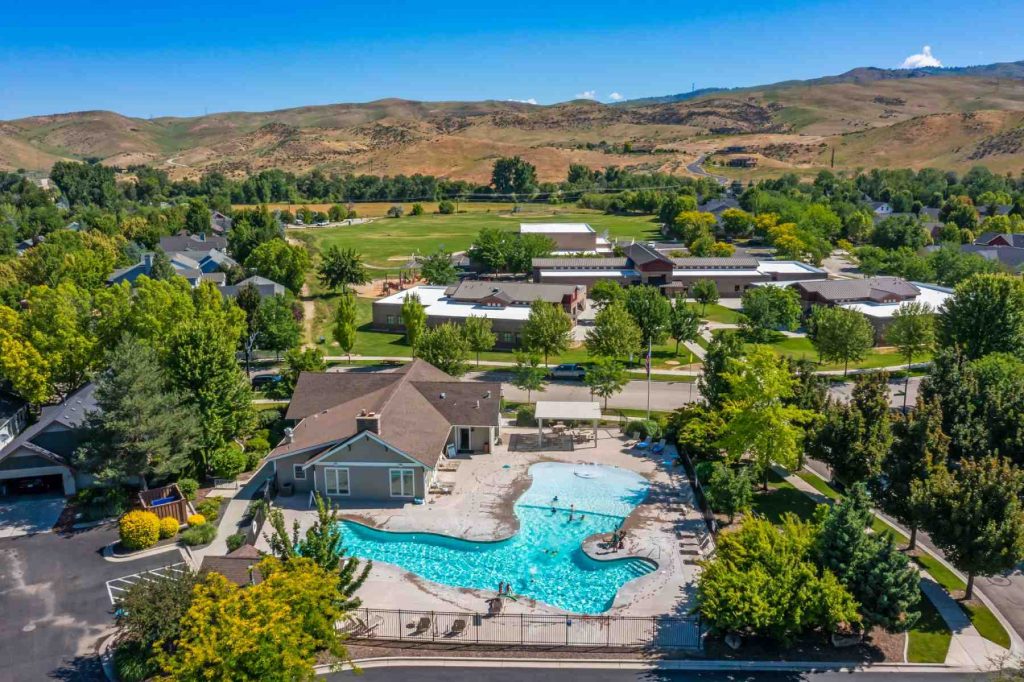 Discover Your Idaho Lifestyle Luxury Desert Modern Pool and Fire Pit.